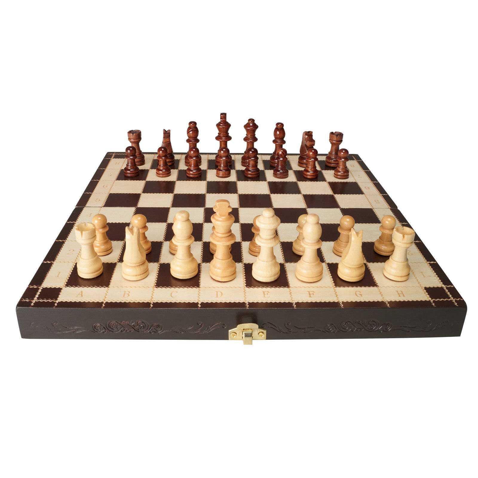 VEVOR Magnetisch Houten Schaakspel, 29 x 29 cm Schaakspel, Opvouwbaar Schaakbordspel met Schaakstukken, Opvouwbaar Schaakspel, Set voor Feestelijke Familie-activiteiten, Reisschaakspel, Kinderen