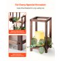 VEVOR 12 Set/36 Pcs Wooden Wedding Lantern Centerpiece, Includes 12 Wooden Lantern Candle Holder 12 Flameless LED Candle 12 Eucalyptus Leaves Wreath for Wedding Table Party Farmhouse Decor, Brown