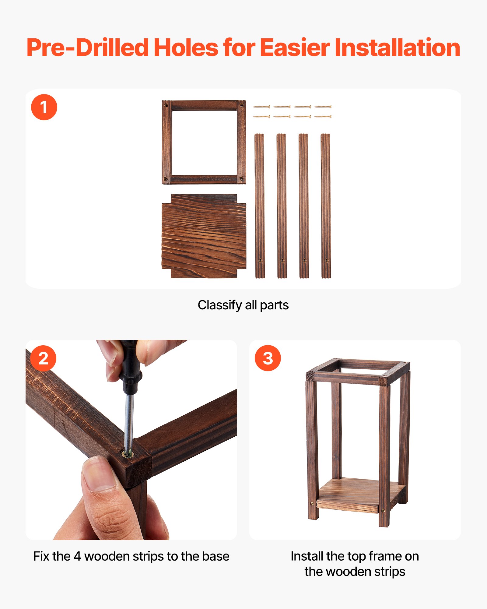 VEVOR 24 Pcs Wooden Wedding Lantern, Cedar Wood and Plastic Wooden Lantern Candle Holder, Rustic Decorative Home Centerpiece Ideal for Wedding Table Party Farmhouse Indoor Decor, Brown