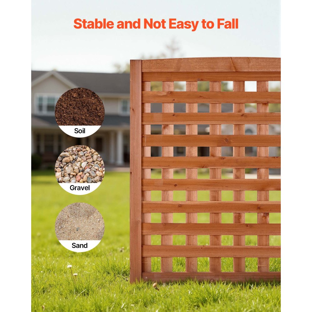 VEVOR Wooden Privacy Fence, 810 x 960 mm Air Conditioner Fence, 3 Panel Solid Outdoor Wood Privacy Screen with Adjustable Angle, Hinge-Reinforced Structure, Trash Can Hider Fences for Garden