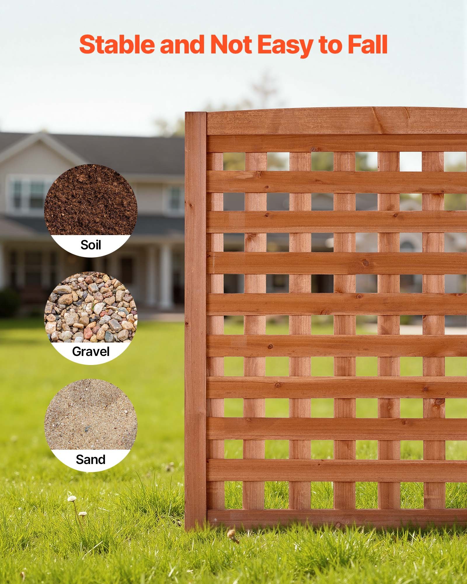 VEVOR Wooden Privacy Fence, 810 x 960 mm Air Conditioner Fence, 3 Panel Solid Outdoor Wood Privacy Screen with Adjustable Angle, Hinge-Reinforced Structure, Trash Can Hider Fences for Garden