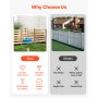 VEVOR Wood Privacy Fence, 36" W x 36" L, 3 Panel Slatted Air Conditioner Fence Screen, Pool Equipment Enclosure with Metal Stakes, Easy DIY Installation, Outdoor Trash Can Hider for Garden Decoration