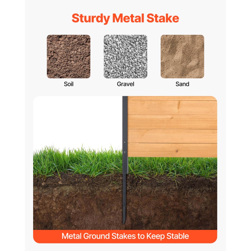 VEVOR Wood Privacy Fence, 38" W x 42" L, 2 Panel Solid Air Conditioner Fence Screen, Pool Equipment Enclosure with Metal Stakes, Easy DIY Installation, Outdoor Trash Can Hider for Garden Decoration