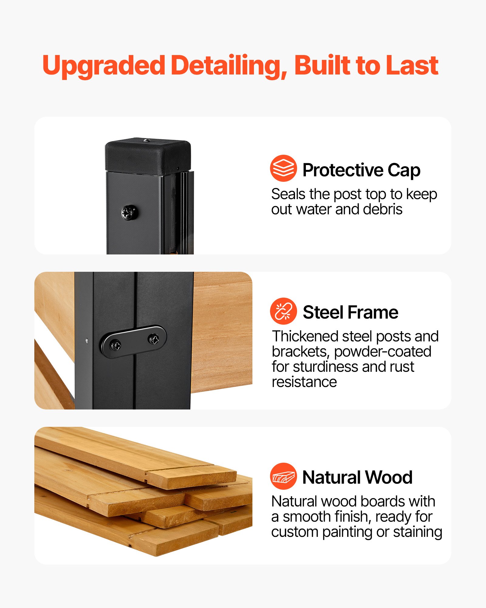 VEVOR Wooden Privacy Fence, 1219 x 1244 x 1219 mm Air Conditioner Fence, 2 Panel Solid Outdoor Wood Privacy Screen with Metal Stakes, Steel Frame, Trash Can Hider Fences Suitable for Garden, Pool