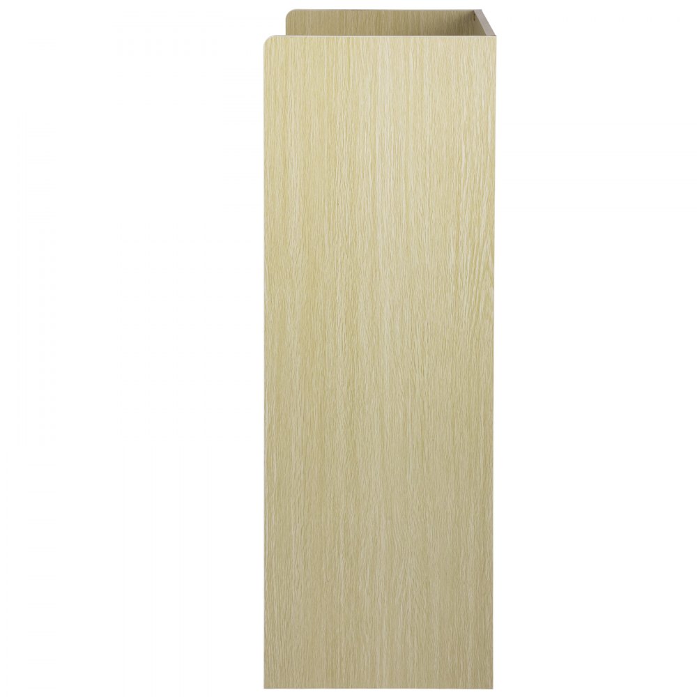 VEVOR Wood Podium, 39.4 x 20 FT, Lecterns and Podiums with 4 Rolling Wheels, Baffle Plate & Shelf, Easy Assembly Oak Wood Lecterns for Church, Office, School, Home White