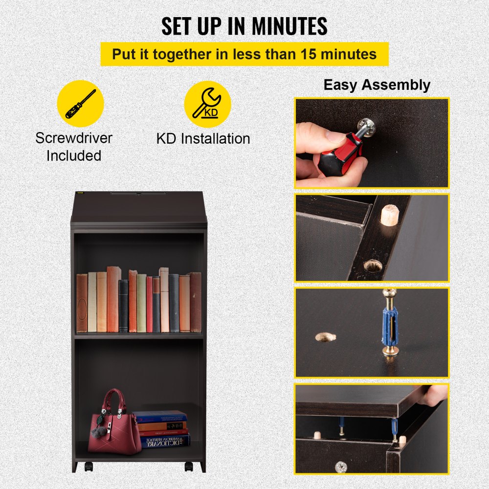 VEVOR hoge lessenaar lessenaar 4 wielen mobiele schrijfplank zwart