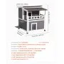 VEVOR Kattenhuis, 2-laags houten kattenhut, schuimisolatie, schuilplaats met balkon, waterdicht en geïsoleerd, kattenvilla voor 1-3 katten in de winter, 840x750x820 mm