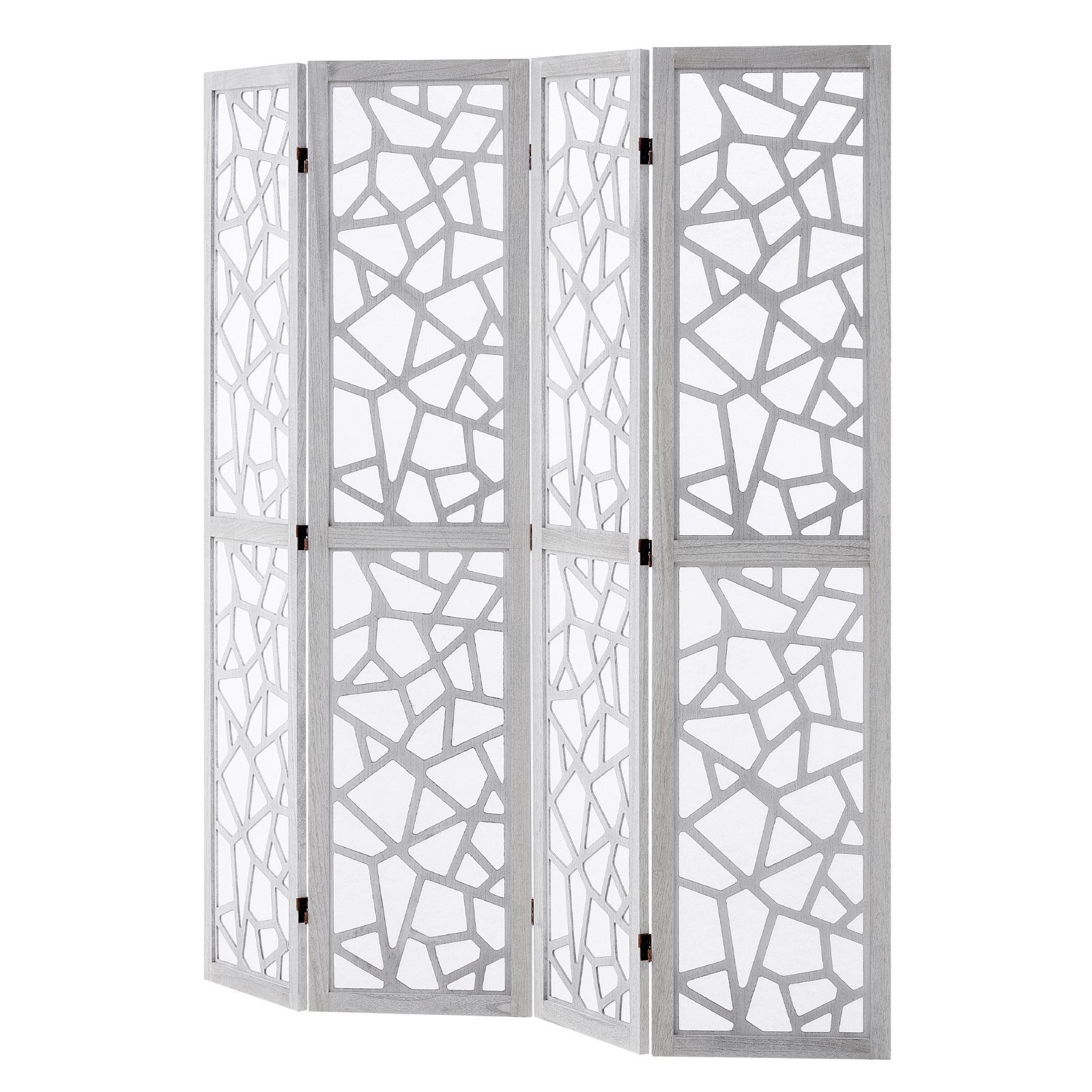 VEVOR Wood Room Divider, 4 Panel Wood Folding Privacy Screen, 66.9 Inches Tall Indoor Carved Wooden Partition, Portable Decoration Screen, for Room Separation, Home, Office, Restaurant & Bedroom
