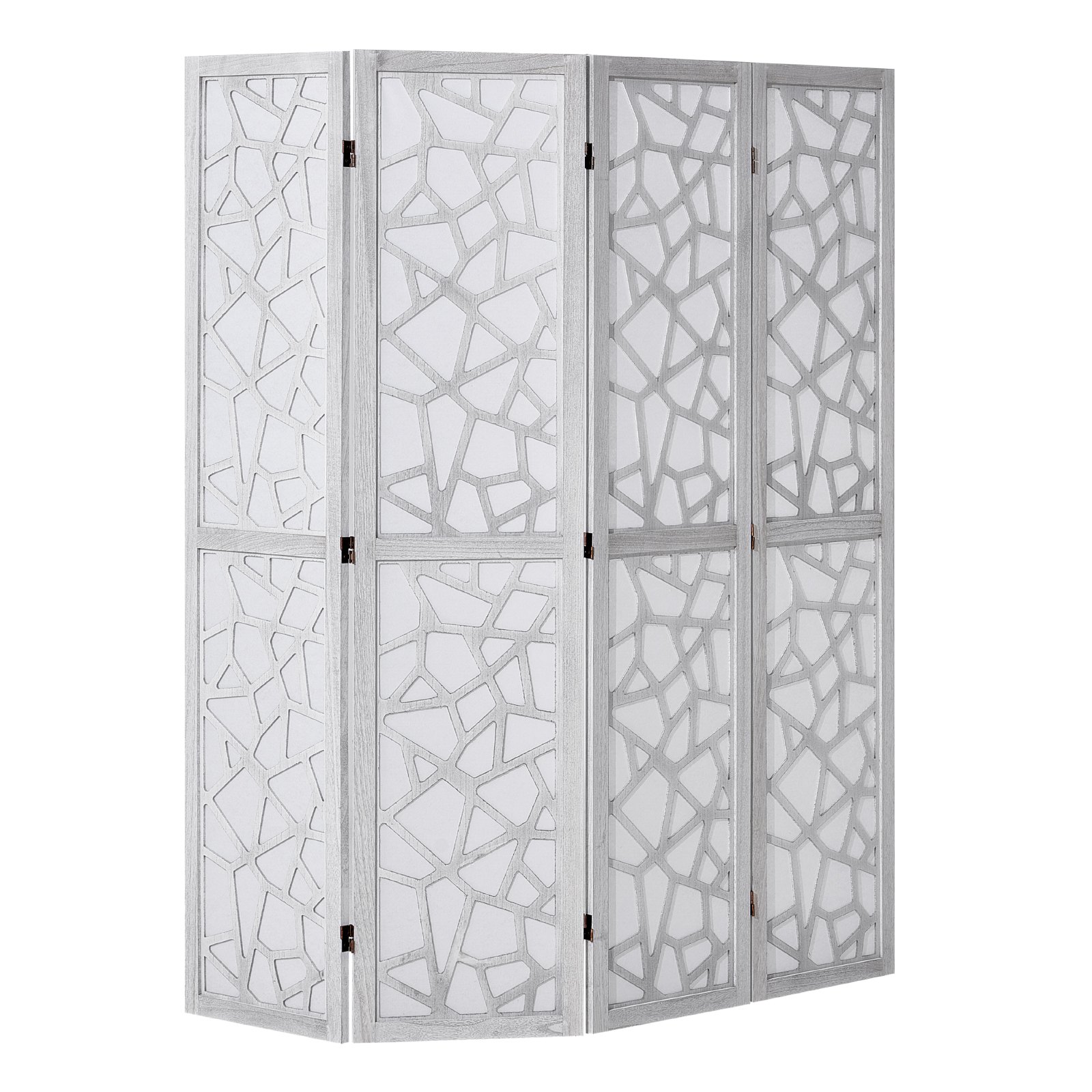 VEVOR Wood Room Divider, 4 Panel Wood Folding Privacy Screen, 66.9 Inches Tall Indoor Carved Wooden Partition, Portable Decoration Screen, for Room Separation, Home, Office, Restaurant & Bedroom