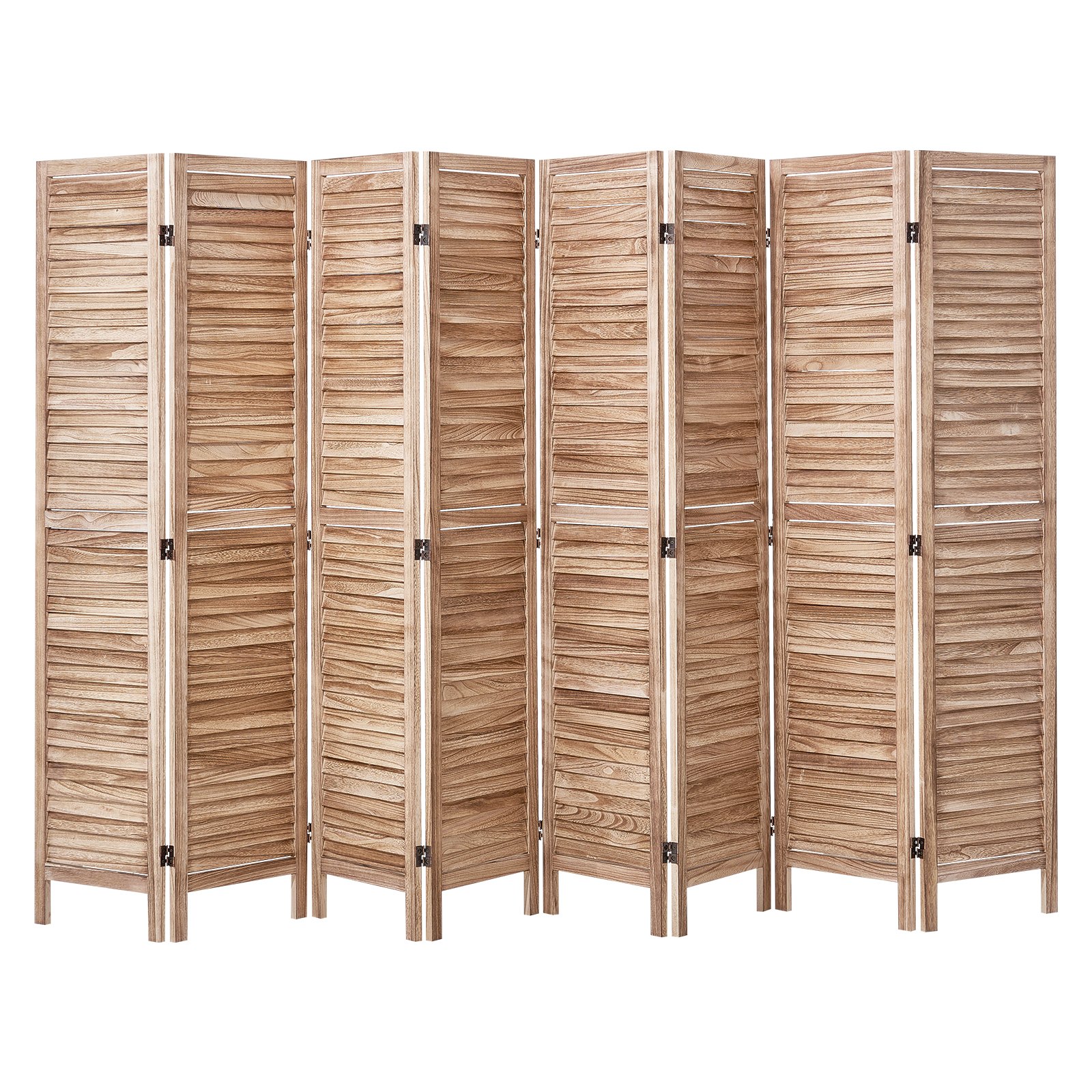 VEVOR kamerscherm 8 panelen opvouwbaar privacyscherm, 325 cm lange kamerscherm, draagbaar decoratief scherm voor kamerafscheiding in Europese stijl voor restaurant, slaapkamer, houtkleur