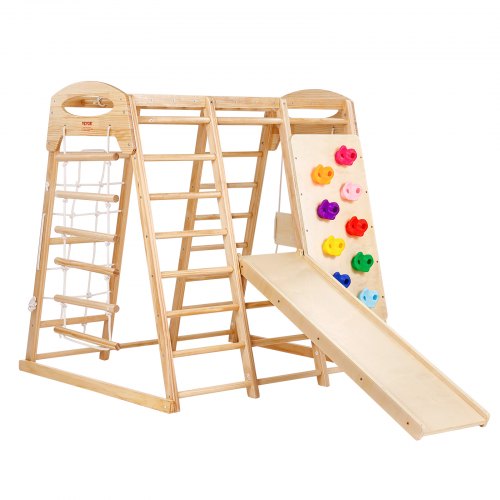 COSYLAND Klimrek Indoor L Speelset 8 In 1 Met Klimboog, Klimdriehoek En Glijbaan Massief Houten Speeltoestel Vanaf 18 Maanden Natural Multicolor 2777320475 COSYLAND Klimrek Indoor L Speelset 8 In 1 Met Klimboog, Klimdriehoek En Glijbaan Massief Houten Speeltoestel Vanaf 18 Maanden Natural Multicolor 2777320475