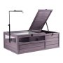 VEVOR Turtle Habitat, houten schildpaddenhuis voor binnen en buiten, schildpaddenverblijf met verstelbare lampenhouder, reptielenverblijf met twee kamers, kleine dierenkooi voor gekko's, hagedissen, slangen, 96,5 x 61 x 33 cm