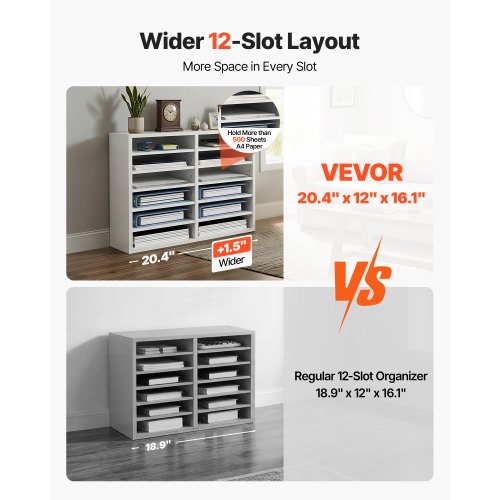 VEVOR Brievenbak Bureau Organizer 520 x 305 x 410 mm, 2,3-5,6 cm
