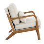 VEVOR Accent Chair, Mid Century Modern Armchair with Solid Wood Frame and Non-Slip Legs, Upholstered Leisure Chair with Linen Fabric and 5.7 in Thickened Cushion, for Living Room, Bedroom, Office