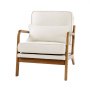 VEVOR Accent Chair, Mid Century Modern Armchair with Solid Wood Frame and Non-Slip Legs, Upholstered Leisure Chair with Linen Fabric and 5.7 in Thickened Cushion, for Living Room, Bedroom, Office