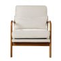 VEVOR Accent Chair, Mid Century Modern Armchair with Solid Wood Frame and Non-Slip Legs, Upholstered Leisure Chair with Linen Fabric and 5.7 in Thickened Cushion, for Living Room, Bedroom, Office
