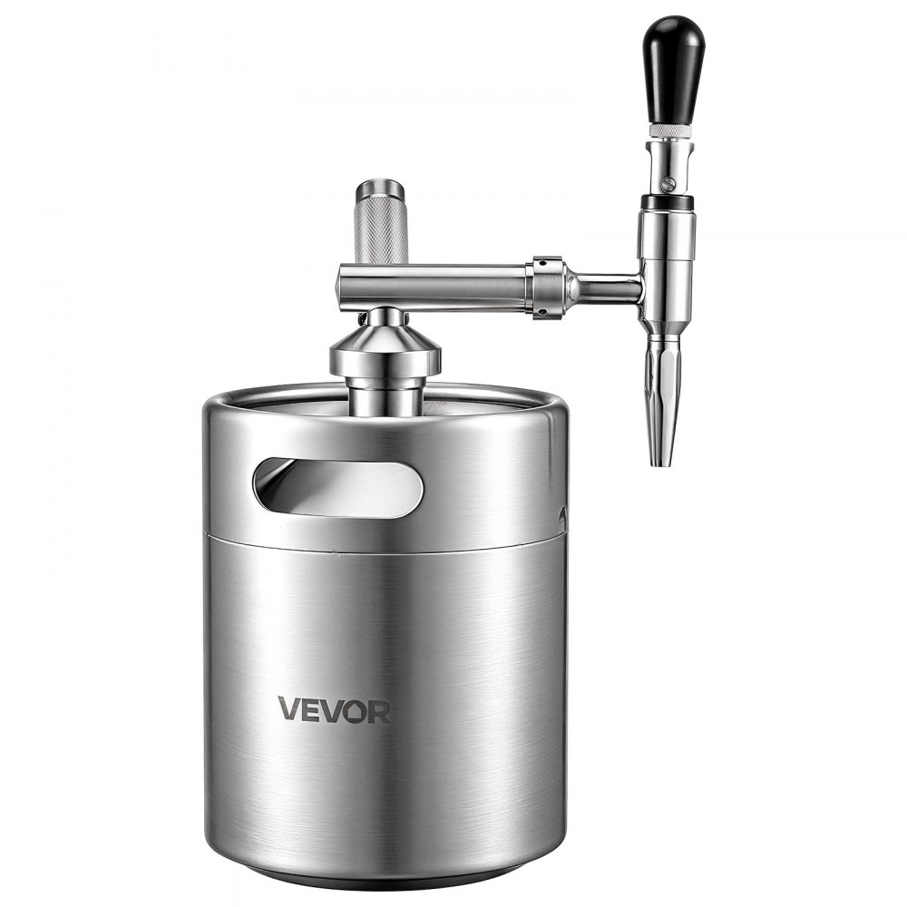 VEVOR Nitro Cold Brew Koffiekan 4L, Roestvrijstalen Koffiemaker met Kraan, Koffiekan voor Thuisgebruik, Draagbare Koffiekan met Dispenser en Overdrukventiel, Geschikt voor Koffieliefhebbers