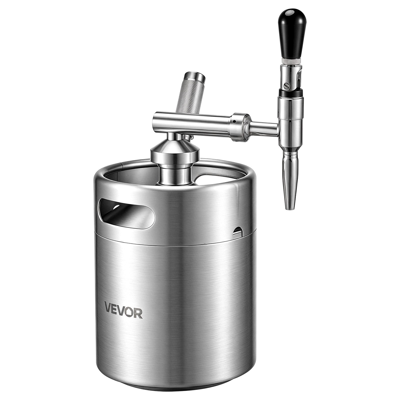 VEVOR Nitro Cold Brew Koffiekan 4L, Roestvrijstalen Koffiemaker met Kraan, Koffiekan voor Thuisgebruik, Draagbare Koffiekan met Dispenser en Overdrukventiel, Geschikt voor Koffieliefhebbers