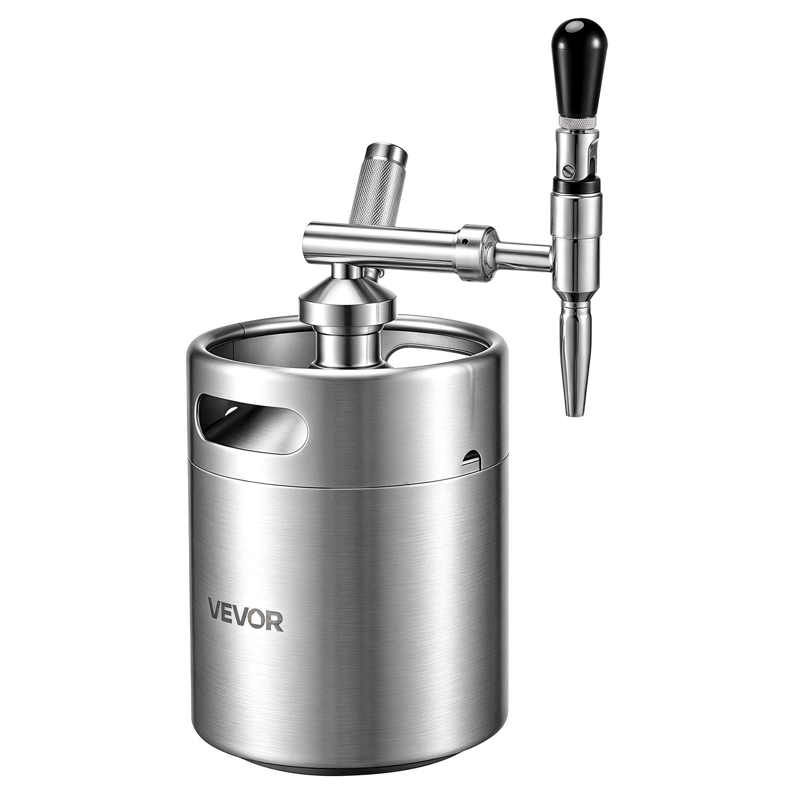 VEVOR Nitro Cold Brew Koffiekan 4L, Roestvrijstalen Koffiemaker met Kraan, Koffiekan voor Thuisgebruik, Draagbare Koffiekan met Dispenser en Overdrukventiel, Geschikt voor Koffieliefhebbers