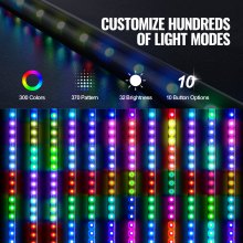 VEVOR LED zweeplamp 2 stuks RGB antennelamp vlag afstandsbediening app 91cm