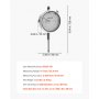VEVOR Dial Test Indicator, 0.03 mm Accuracy, 0-25.4mm Measuring Range, Easy to Read Large Dial, Professional for Internal Diameter Measurement, Runout Detection, Flatness Inspection