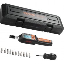 VEVOR 1/4" Drive Torque Screwdriver Wrench Set, 0.3-8Nm Torque Adjustment Range, 1 in lb Increments Torque Screwdriver Screwdriver Drill Bit Set with Digital Display