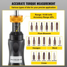 VEVOR verstelbare momentschroevendraaier 1/4" zeskant 1,1-5,6 N/m