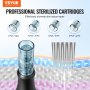 VEVOR Professional Microneedling Pen, Electric Derma Pen with 20PCS Disposable Cartridges, 6 Variable Speed Skin Care Beauty Device with LCD Display and 0-2.5mm Adjustable Needle Length