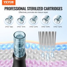 VEVOR Professionele Microneedling Pen Derma Pen 6 versnellingen met 22 naalden 0-2,5 mm