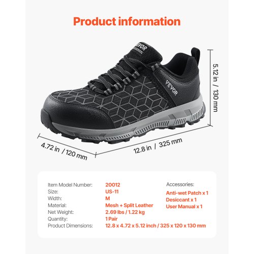 SDEQA Veiligheidssneakers voor heren Veiligheidslaarzen met