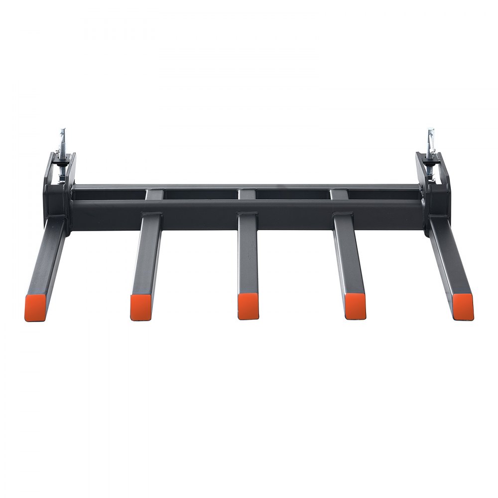 VEVOR Clamp on Debris Forks to 48" Bucket, 2600 lbs Capacity Heavy Duty Clamp on Pallet Forks Bucket Attachments, Fit for Loader Bucket Skidsteer Tractor to Clean up Fallen Limbs Debris or Yard Wwaste