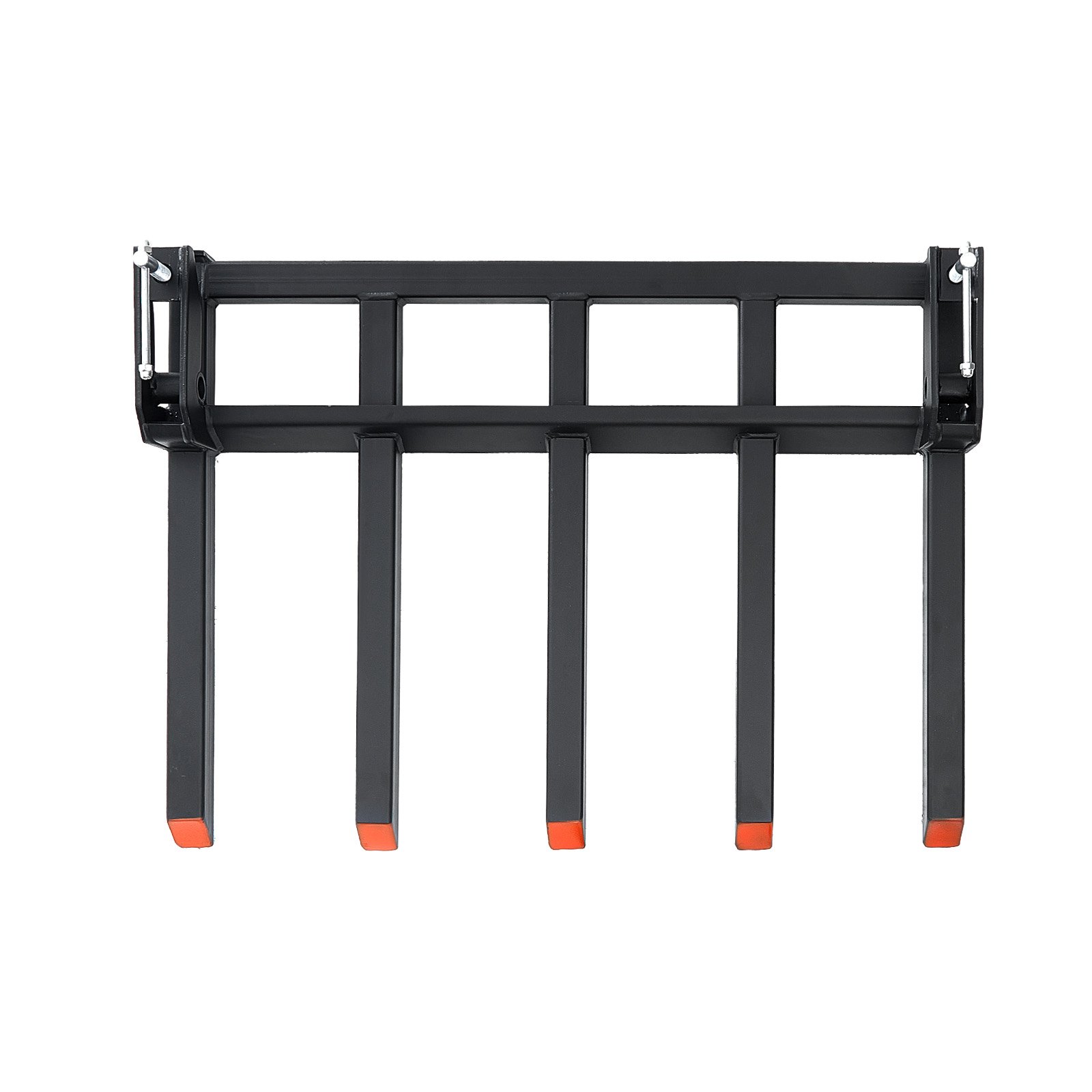 VEVOR Clamp on Debris Forks to 48" Bucket, 2600 lbs Capacity Heavy Duty Clamp on Pallet Forks Bucket Attachments, Fit for Loader Bucket Skidsteer Tractor to Clean up Fallen Limbs Debris or Yard Wwaste