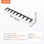 VEVOR-bakrek, 1,8 m zware tractorbak, 9-tands rail voor lader, tractor, schranklader, 2000 kg laadvermogen, boutbevestiging, voor efficiënte grondafgraving en bakbescherming