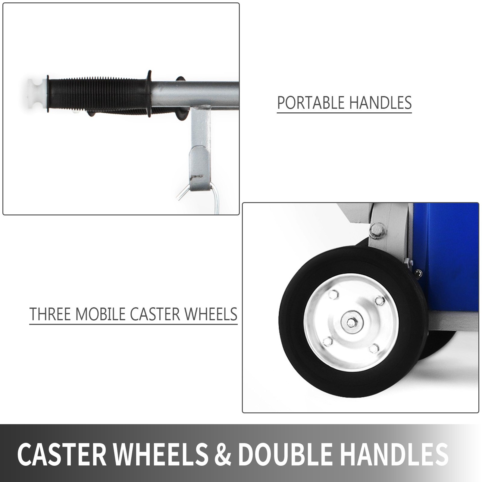 VEVOR melkmachine 25 L, roestvrijstalen melkmachine 0,55 kW, melkmachine draagbare vacuümpomp 1440 tpm, 10-12 koeien/u, elektrische melkmachine met stuurwiel en dubbele handgrepen, voor geiten, koei