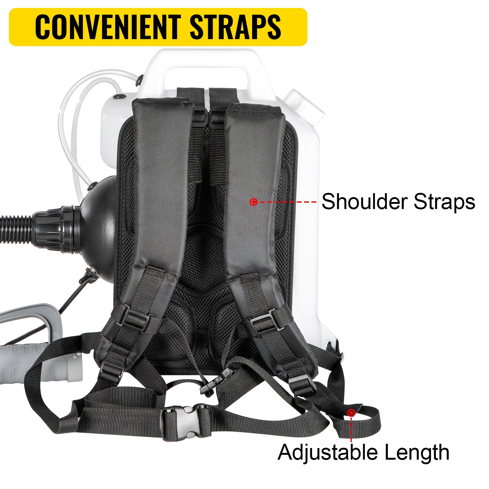 VEVOR Draagbare Plug-In Elektrische Sproeier 10L Rugzak Verstuiver 2200W Rugzak Verstuiver Desinfectie Gebruikt voor Desinfectie van Ziekenhuizen Scholen Kassen Andere Binnen Buitenplaatsen 600 ml/min