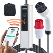 VEVOR Type 2 EV-laadkabel 16A 3,68kW (enkele fase) / 11kW (drie fasen) Elektrische autolader IP66 Wallbox 7,5m kabel Laadkabel 4 niveaus van stroomaanpassing (16A/13A/10A/8A) Lader CEE 16-stekker