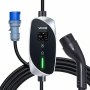 VEVOR Mobile Wallbox, 7,4 kW, 32 A, Type 2 laadstation, draagbare eenfasige lader met 6 m laadkabel, CEE-stekker, LCD-scherm, IP66-besturingseenheid, voeding voor elektrische voertuigen