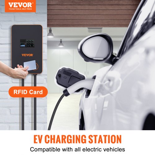 VEVOR Wallbox 7.4kW EV laadstation Type2 32A weerbestendige mobiele oplader laadpistool volgens Europese normen intelligente herkenningsfunctie laadstation voor elektrische en hybride voertuigen