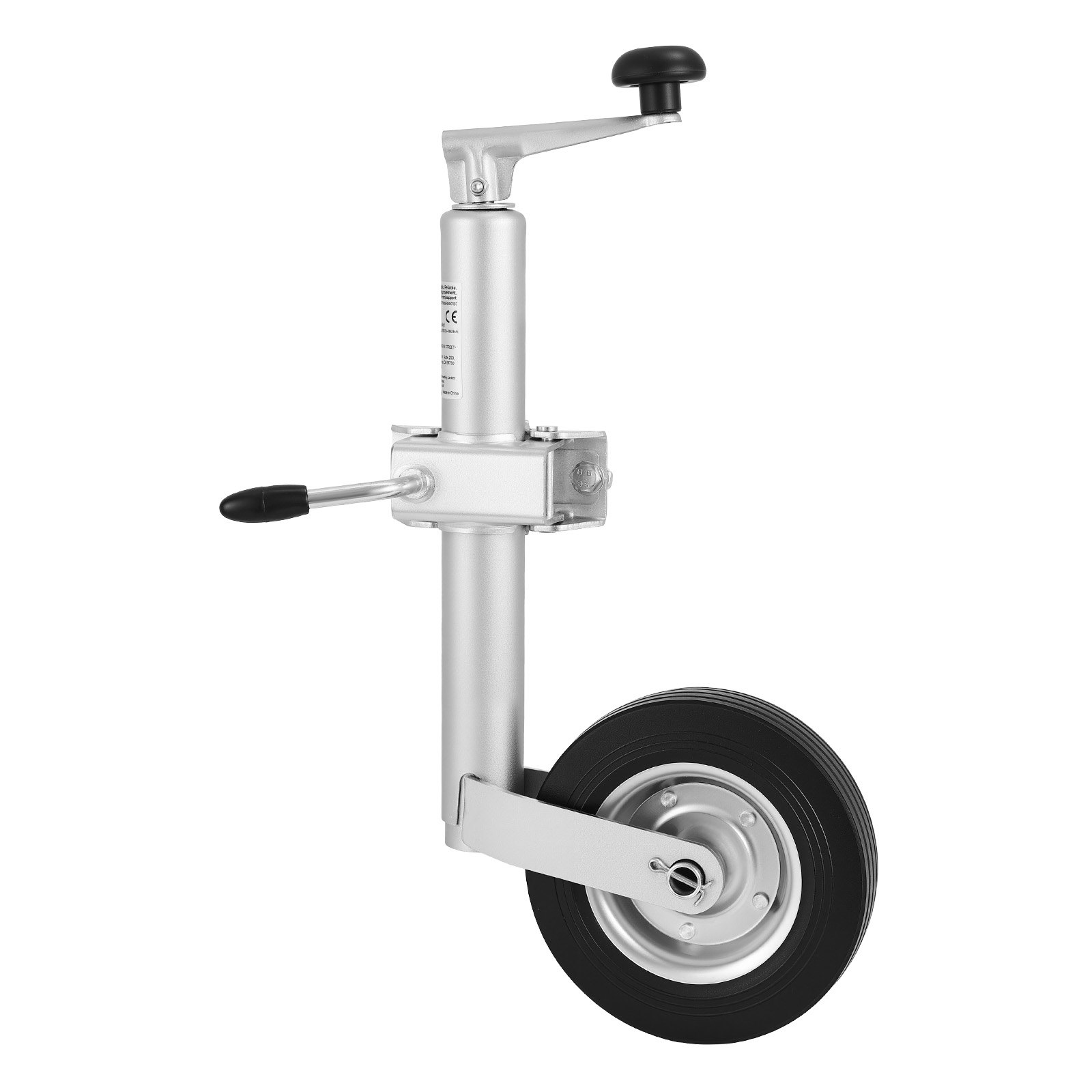 VEVOR steunwiel, draagvermogen tot 150 kg, neuswiel in hoogte verstelbaar van 550–780 mm, aanhangerwiel, aanhangersteun met enkel wiel en ergonomische handgreep, geschikt voor aanhangers, caravans en boten.