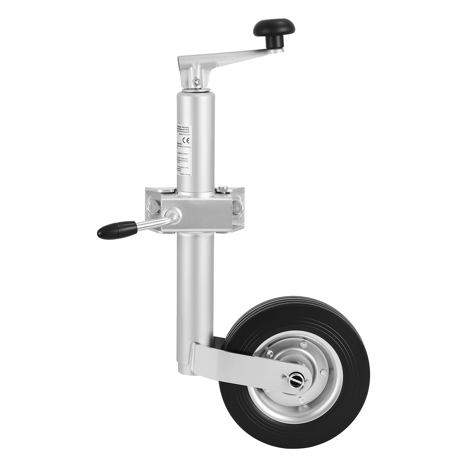 VEVOR steunwiel, draagvermogen tot 150 kg, neuswiel in hoogte verstelbaar van 550–780 mm, aanhangerwiel, aanhangersteun met enkel wiel en ergonomische handgreep, geschikt voor aanhangers, caravans en boten.