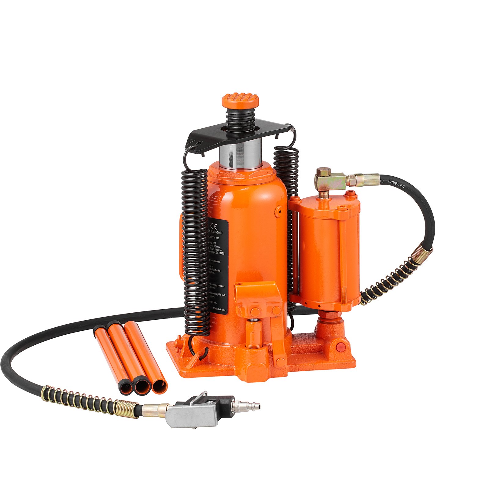 VEVOR Air Hydraulic Bottle Jack, 20 Ton/40000 LBS All Welded Bottle Jack, 265 - 500 mm Lifting Range, Manual Handle and Air Pump, for Car, Pickup, Truck, RV, Auto Repair, Industrial Engineering