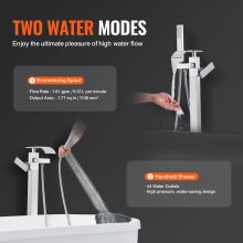 VEVOR Freestanding Bathtub Faucet with Hand Shower, Classic Bathtub Faucets Set Waterfall, Silver Bathtub Faucet 1.61 GPM Flow, Bath Mixer Bathtub Faucet Shower System