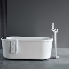 VEVOR Vrijstaande badkraan met handdouche, klassieke badkraanset waterval, zilveren badkraan 1,61 GPM flow, badmengkraan badkraan douchesysteem