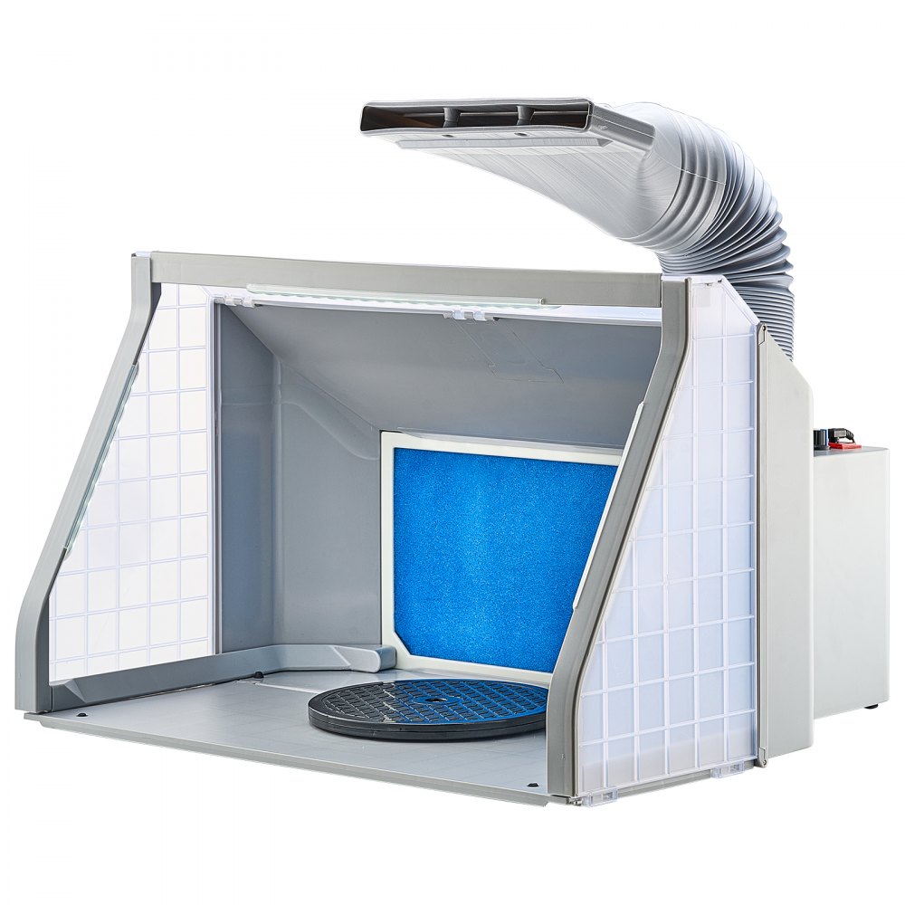 VEVOR Airbrush Spray Booth, Dual-Fans Portable Hobby Airbrush Paint Spray Booth Kit with LED Lights and Exhaust Extension Hose, Airbrush Paint Booth for Painting Models, Arts, Crafts, Cakes