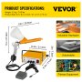 VEVOR PC03-5 Powder Coating System Electric Spray Gun Painter Portable Powder Coating Gun Yellow Paint Spray Gun