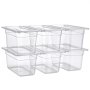 VEVOR GN 1/3 containers, 15 cm diep, set van 6, voedselcontainers met deksels, PC voor restaurants, buffetten en saladebars, 327 x 178 x 154 mm, -40 tot 100 °C, vaatwasmachinebestendig, stapelbaar, schaalverdeling