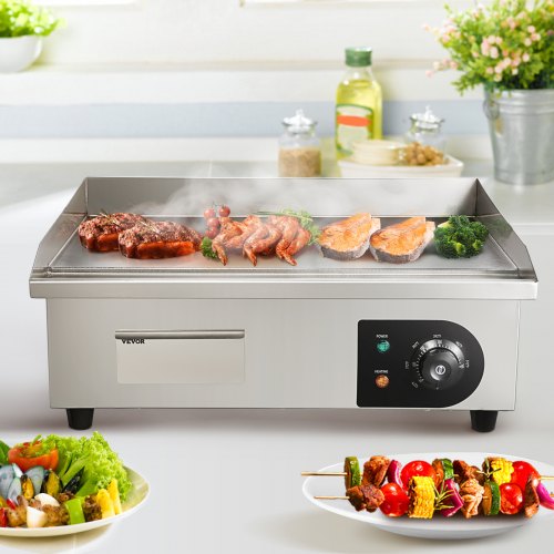VEVOR gastronomy elektrische bakplaat 1600W RVS 54x30x1cm