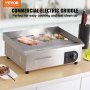 VEVOR Commercial Electric Griddle, 21", 3000W Countertop Flat Top Grill, Stainless Steel Teppanyaki Grill with Non Stick Iron Cooking Plate, 122-572℉ Adjustable Temp Control 2 Shovels & Brushes, 220V