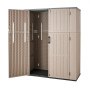 VEVOR Tuinhuis/Gereedschapsschuur/Tuinhuis 1420x670x1760 mm Bruin, voor Garage, Terras & Tuin, met afsluitbare deur & afgeronde hoeken, HDPE-hars, Waterdicht, Draagvermogen tot 59 kg