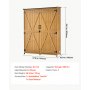 VEVOR Houten Tuinschuur, Gereedschapsschuur met Afsluitbare Deuren & Schuin Dak, Tuinschuur incl. Planken & Vloer, Gereedschapsschuur, Gereedschapskast voor Terras, Tuin, Gazon, 121x43x162,5 cm